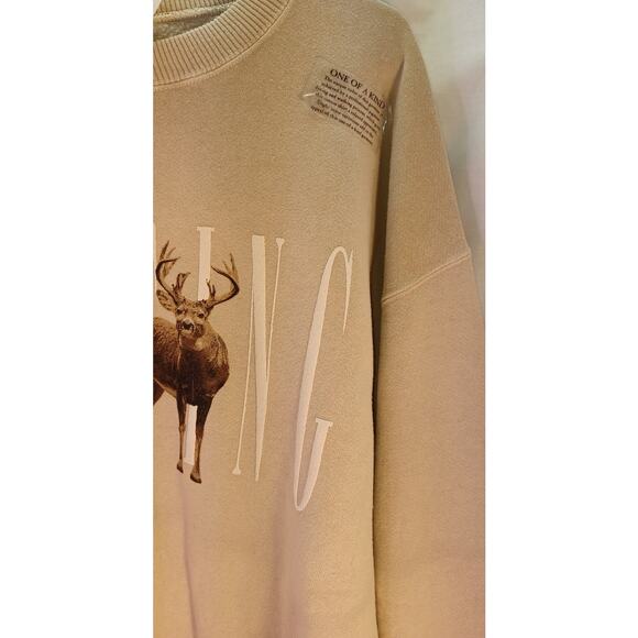 Techstyles Sportswear Whitetail Hunter Deer Hunting Cream Sweatshirt New XL - Picture 4 of 7